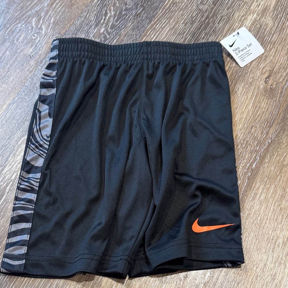 Nike Black Shorts with Orange Swoosh
